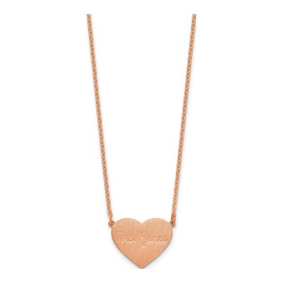 Rose Gold-Plated Sterling Silver Heart Station Necklace