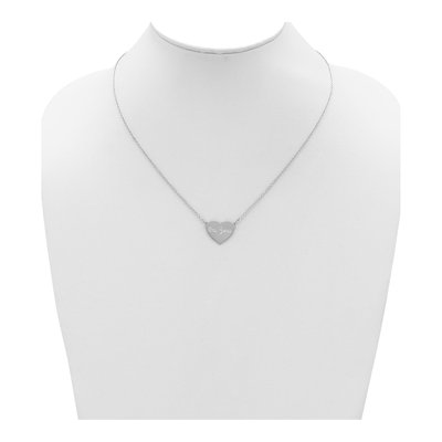 Sterling Silver Heart Station Necklace – view 3