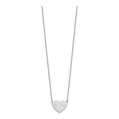 Sterling Silver Heart Station Necklace