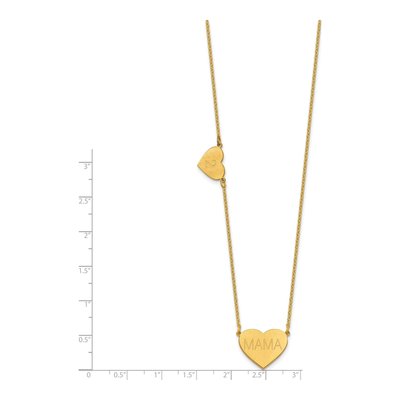 Gold-Plated Sterling Silver Personalized 2-Station Heart Necklace – view 2