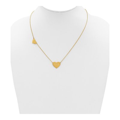 Gold-Plated Sterling Silver Personalized 2-Station Heart Necklace – view 3
