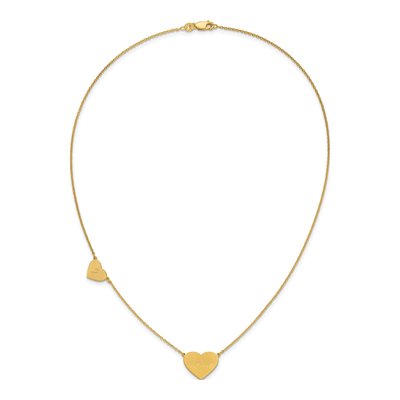 Gold-Plated Sterling Silver Personalized 2-Station Heart Necklace – view 4