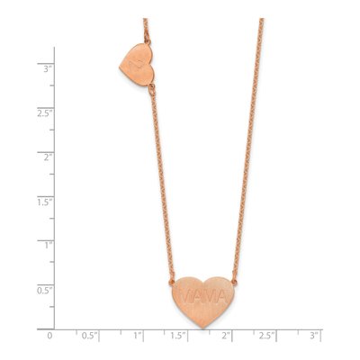 Rose Gold-Plated Sterling Silver Heart Station Necklace – view 2
