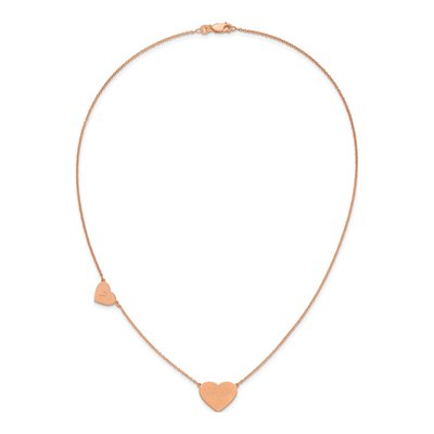 Rose Gold-Plated Sterling Silver Heart Station Necklace – view 4