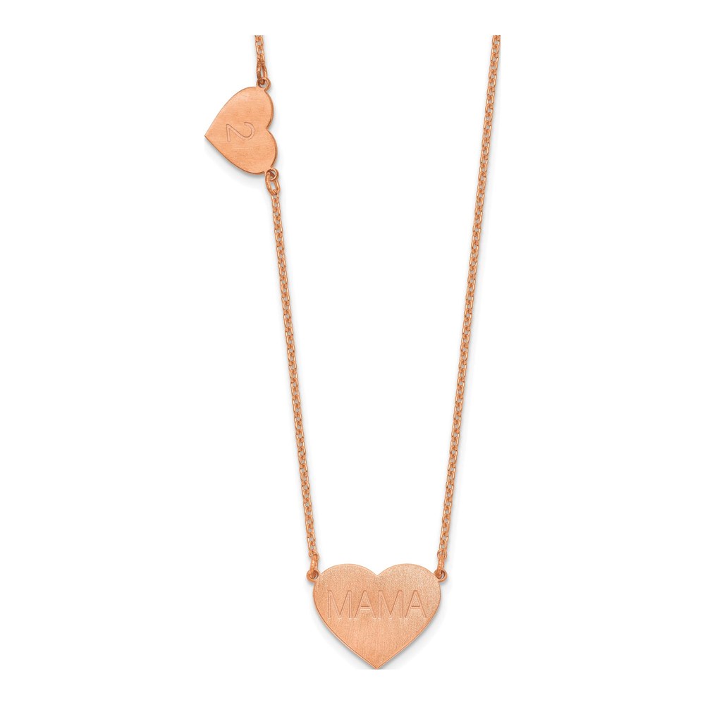 Rose Gold-Plated Sterling Silver Heart Station Necklace