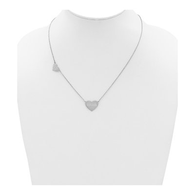 Sterling Silver 2-Station Heart Necklace – view 3