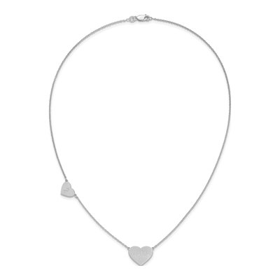 Sterling Silver 2-Station Heart Necklace – view 4