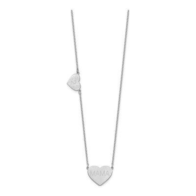 Sterling Silver 2-Station Heart Necklace