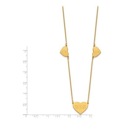 Gold-Plated Sterling Silver 3-Station Heart Necklace – view 2
