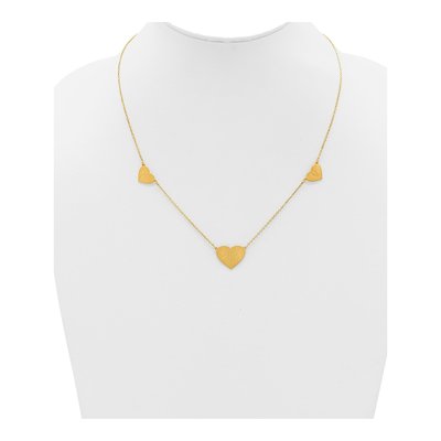Gold-Plated Sterling Silver 3-Station Heart Necklace – view 3