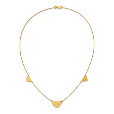 Gold-Plated Sterling Silver 3-Station Heart Necklace – view 4