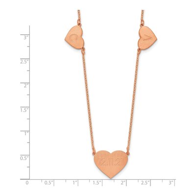 Rose Gold-Plated Sterling Silver 3-Heart Station Necklace – view 2