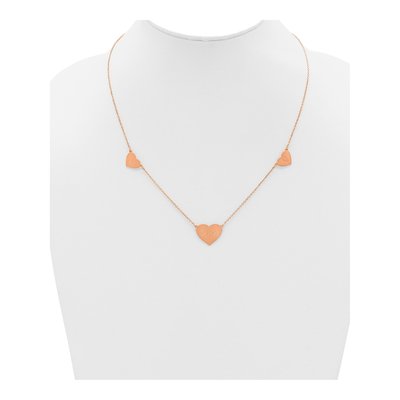 Rose Gold-Plated Sterling Silver 3-Heart Station Necklace – view 3