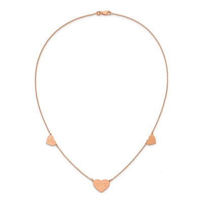 Rose Gold-Plated Sterling Silver 3-Heart Station Necklace – view 4