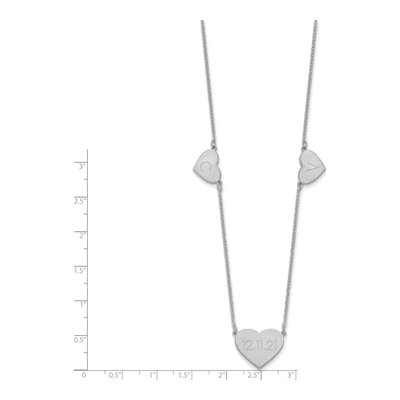 Sterling Silver 3-Station Heart Necklace – view 2