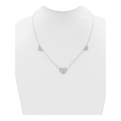 Sterling Silver 3-Station Heart Necklace – view 3