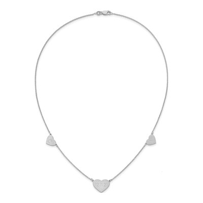 Sterling Silver 3-Station Heart Necklace – view 4