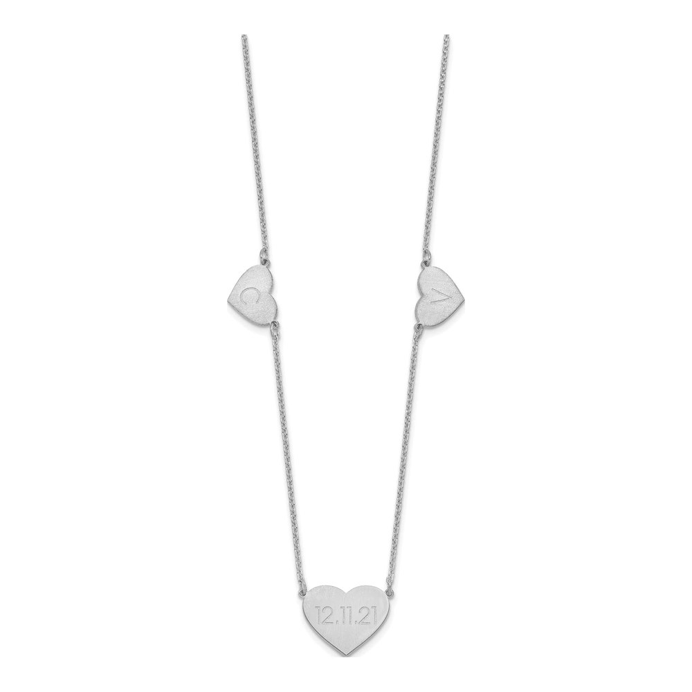 Sterling Silver 3-Station Heart Necklace