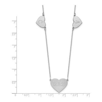 14K White Gold 3-Station Heart Necklace – view 3