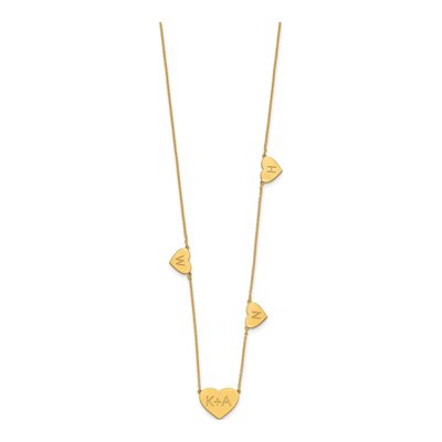 Gold-Plated Sterling Silver Personalized Heart Necklace