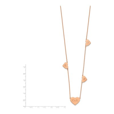 Rose Gold-Plated Sterling Silver 4-Station Heart Necklace – view 2