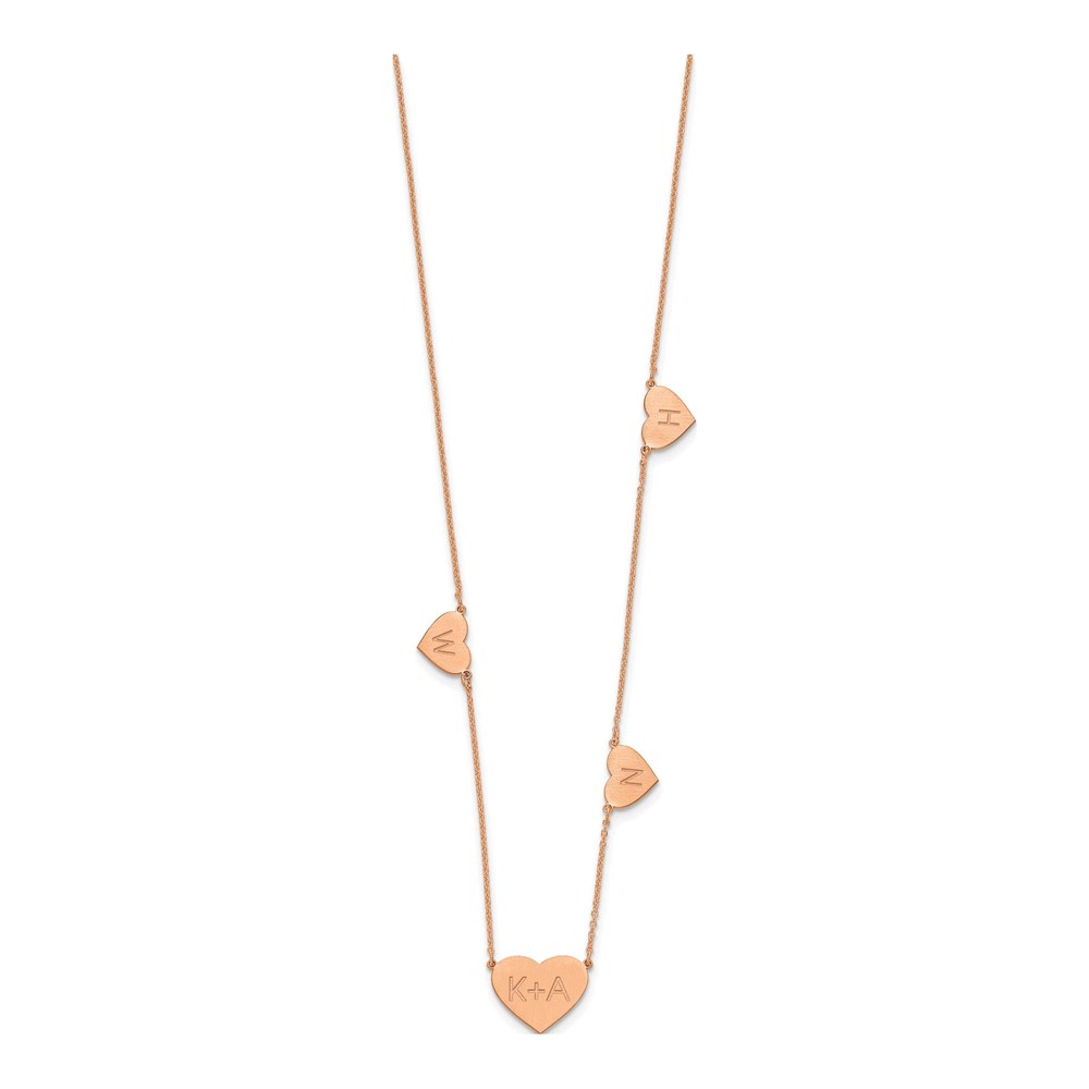 Rose Gold-Plated Sterling Silver 4-Station Heart Necklace