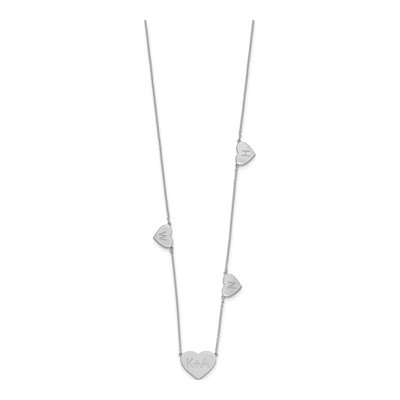 Sterling Silver 4-Station Heart Necklace