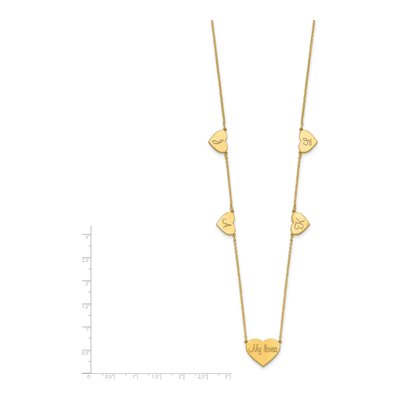 Gold-Plated Sterling Silver 5-Station Heart Necklace – view 2