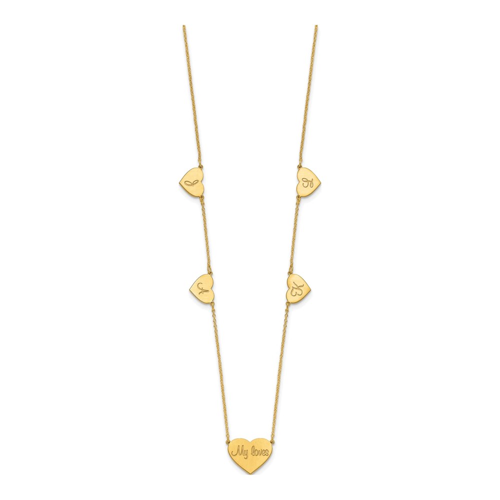 Gold-Plated Sterling Silver 5-Station Heart Necklace