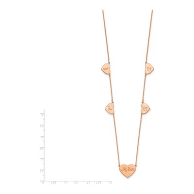 Rose Gold-Plated Sterling Silver 5-Station Heart Necklace – view 2