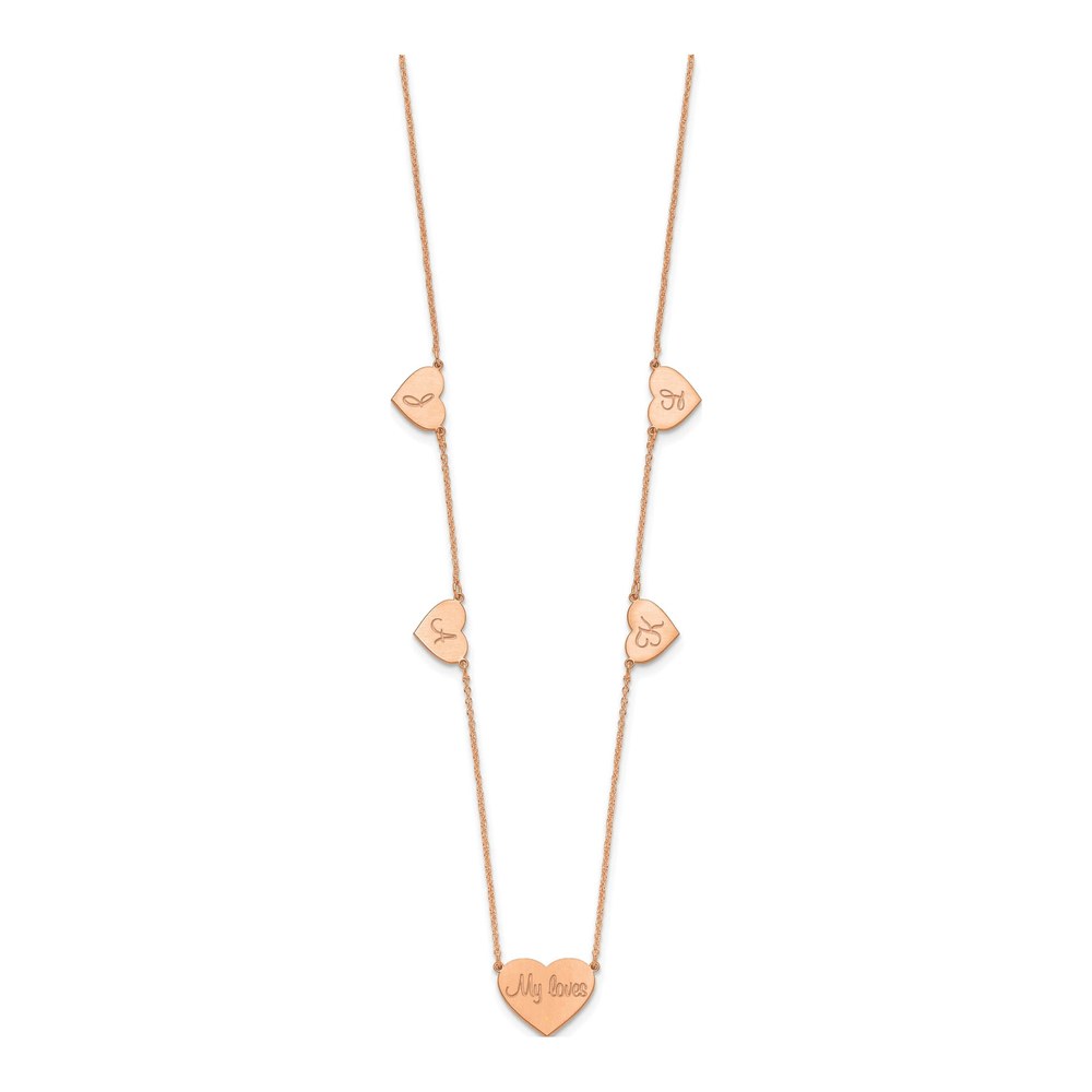 Rose Gold-Plated Sterling Silver 5-Station Heart Necklace