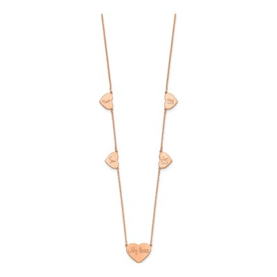 Rose Gold-Plated Sterling Silver 5-Station Heart Necklace