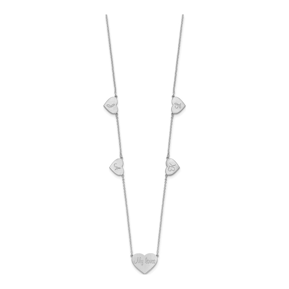 Sterling Silver Personalized 5-Station Heart Necklace