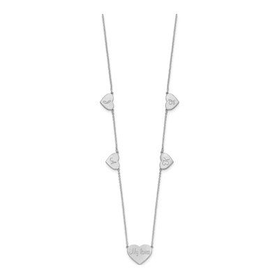 Sterling Silver Personalized 5-Station Heart Necklace