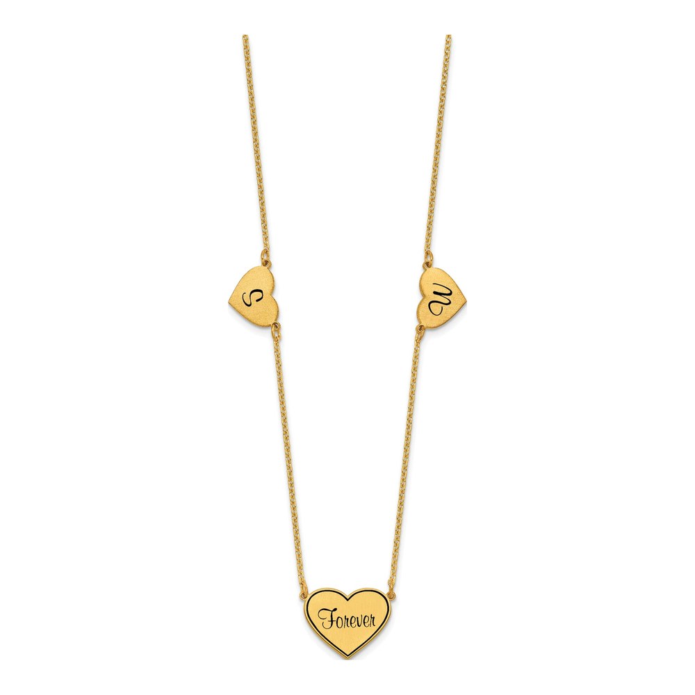 Gold-Plated Sterling Silver 3-Station Epoxy Necklace