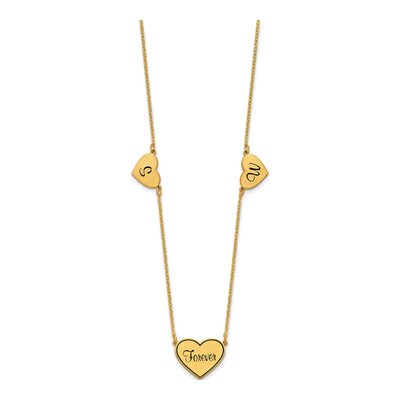 Gold-Plated Sterling Silver 3-Station Epoxy Necklace