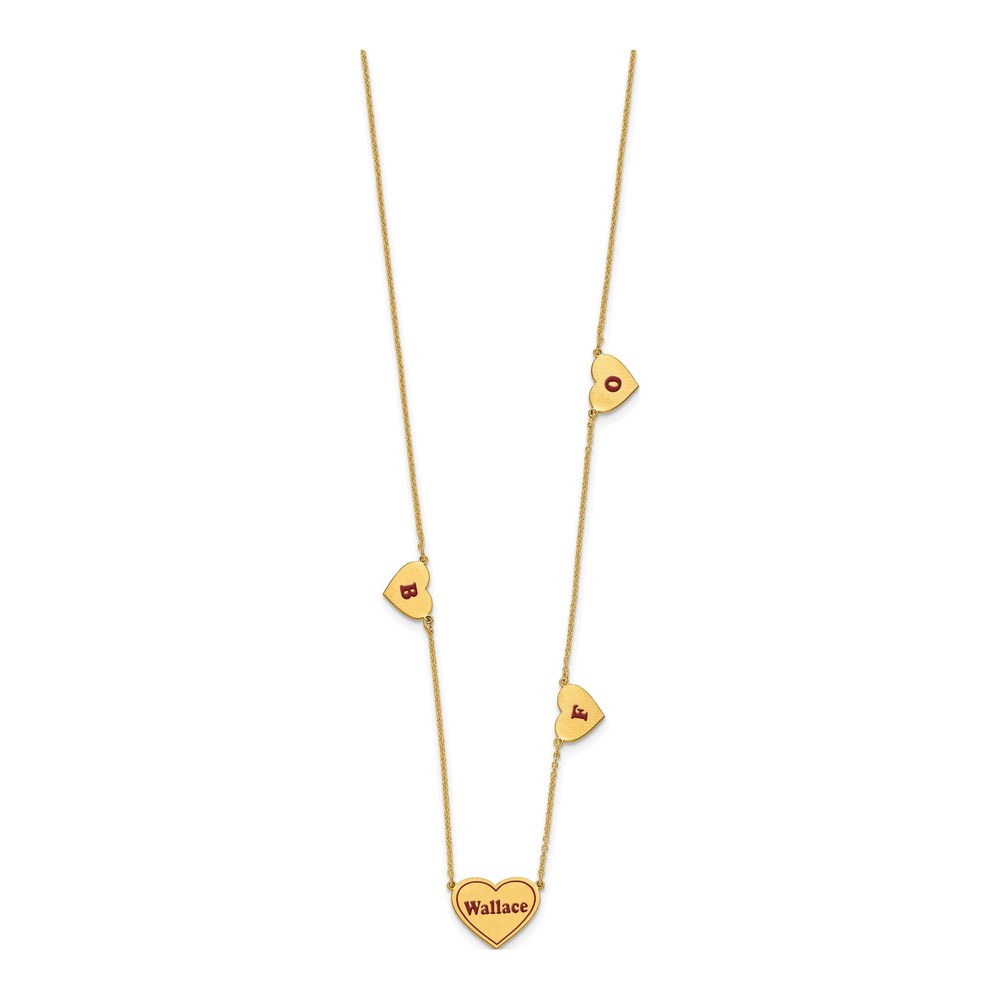 Gold-Plated Sterling Silver Personalized 4-Station Epoxy Necklace