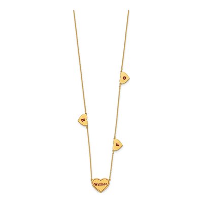 Gold-Plated Sterling Silver Personalized 4-Station Epoxy Necklace