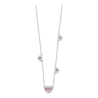 Sterling Silver 4-Station Epoxy Necklace