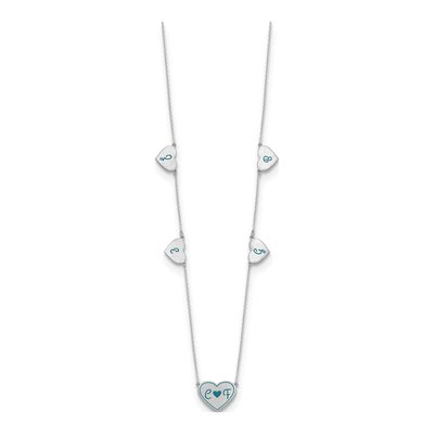 Sterling Silver 5-Station Epoxy Necklace – view 2