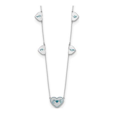Sterling Silver 5-Station Epoxy Necklace