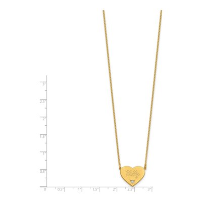 Gold-Plated Sterling Silver Diamond Heart Station Necklace – view 2