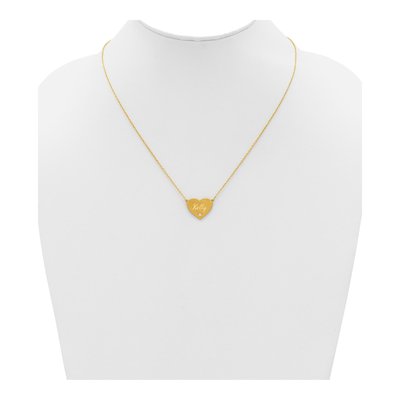 Gold-Plated Sterling Silver Diamond Heart Station Necklace – view 3