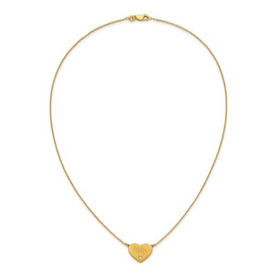 Gold-Plated Sterling Silver Diamond Heart Station Necklace – view 4