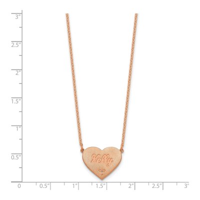 Rose Gold-Plated Sterling Silver Diamond Heart Station Necklace – view 2