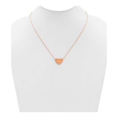 Rose Gold-Plated Sterling Silver Diamond Heart Station Necklace – view 3