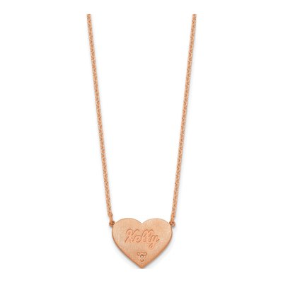 Rose Gold-Plated Sterling Silver Diamond Heart Station Necklace