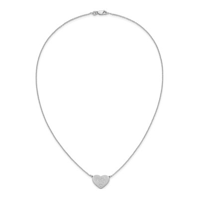Sterling Silver Diamond Heart Station Necklace – view 4