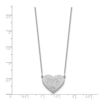 14K White Gold Diamond Heart Station Necklace – view 2