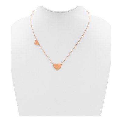 Rose Gold-Plated Sterling Silver Diamond 2-Station Necklace – view 3